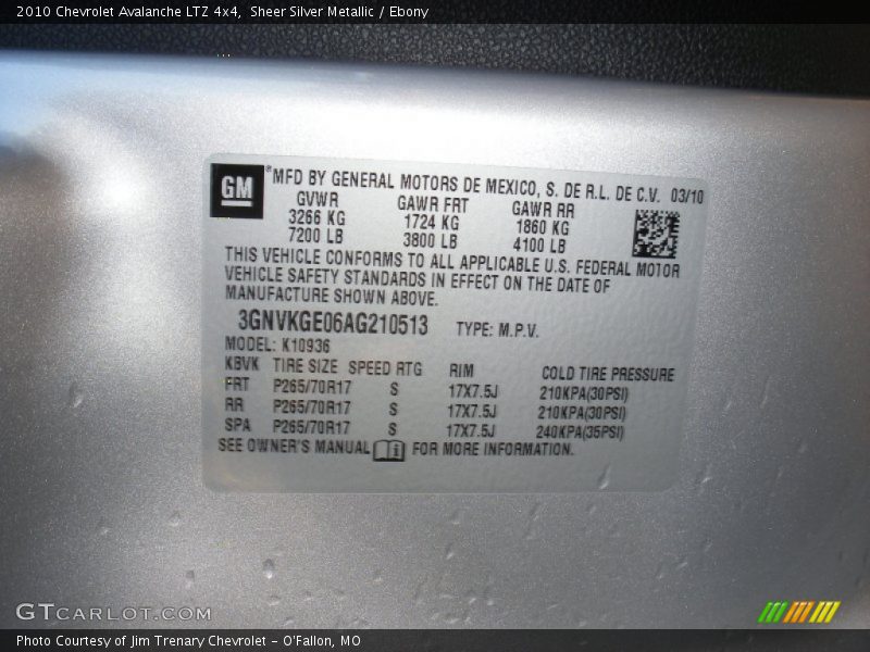 Sheer Silver Metallic / Ebony 2010 Chevrolet Avalanche LTZ 4x4