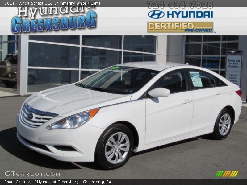 Shimmering White / Camel 2011 Hyundai Sonata GLS