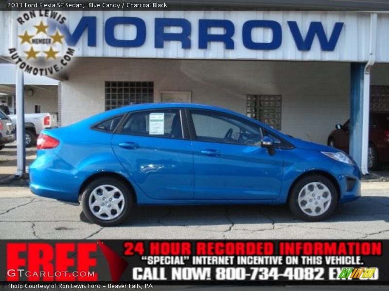 Blue Candy / Charcoal Black 2013 Ford Fiesta SE Sedan