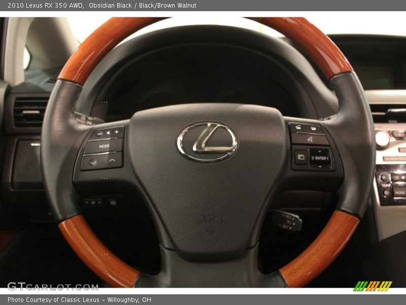Obsidian Black / Black/Brown Walnut 2010 Lexus RX 350 AWD