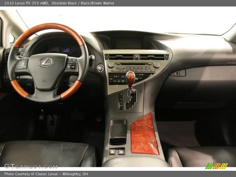 Obsidian Black / Black/Brown Walnut 2010 Lexus RX 350 AWD