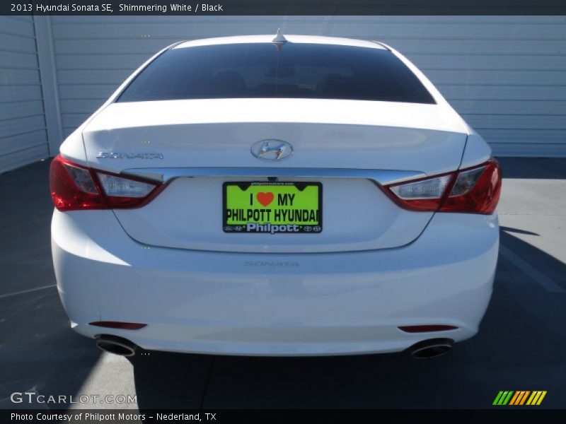 Shimmering White / Black 2013 Hyundai Sonata SE