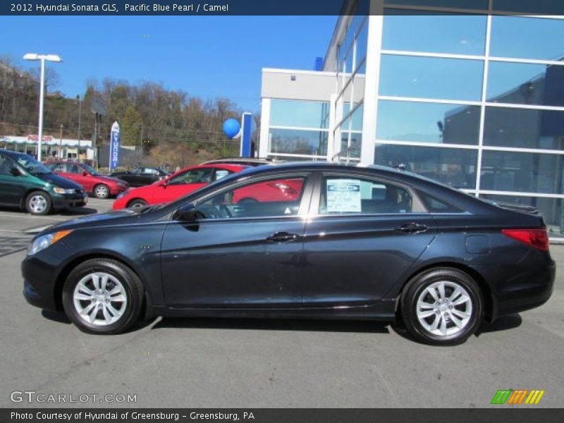 Pacific Blue Pearl / Camel 2012 Hyundai Sonata GLS