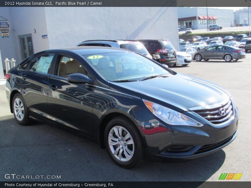 Pacific Blue Pearl / Camel 2012 Hyundai Sonata GLS