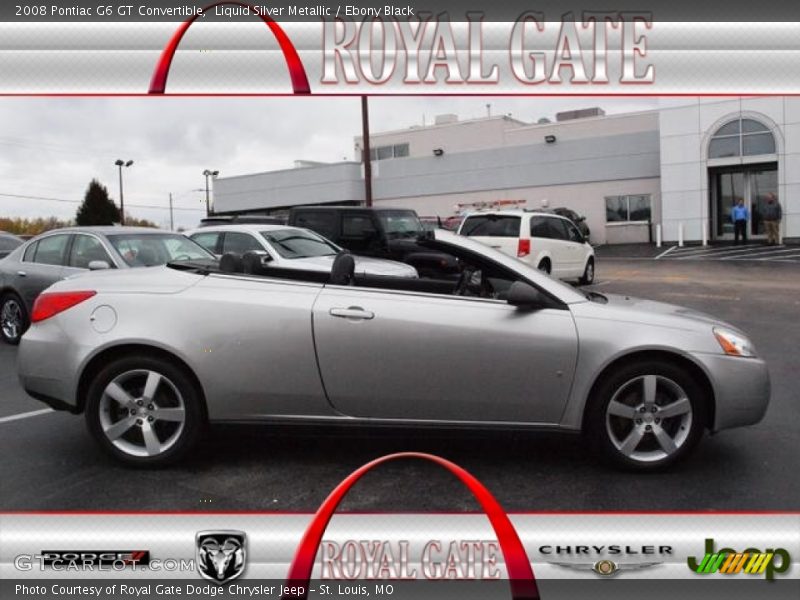Liquid Silver Metallic / Ebony Black 2008 Pontiac G6 GT Convertible