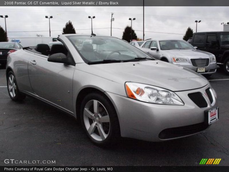 Liquid Silver Metallic / Ebony Black 2008 Pontiac G6 GT Convertible