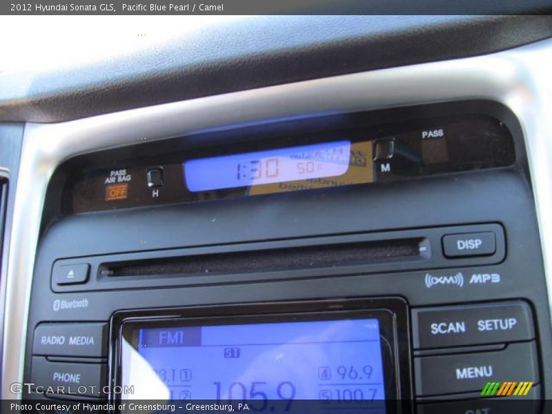 Pacific Blue Pearl / Camel 2012 Hyundai Sonata GLS