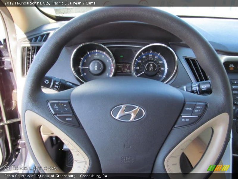 Pacific Blue Pearl / Camel 2012 Hyundai Sonata GLS