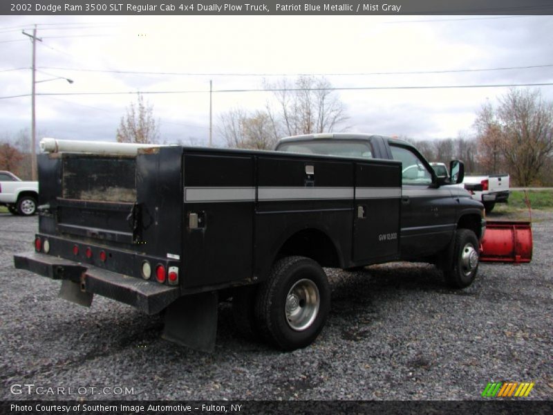 Patriot Blue Metallic / Mist Gray 2002 Dodge Ram 3500 SLT Regular Cab 4x4 Dually Plow Truck