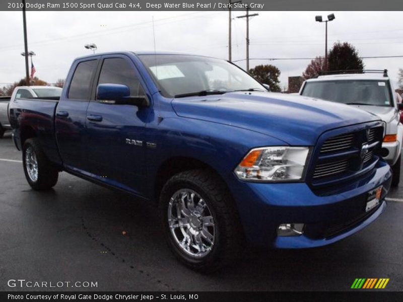 Deep Water Blue Pearl / Dark Slate Gray 2010 Dodge Ram 1500 Sport Quad Cab 4x4