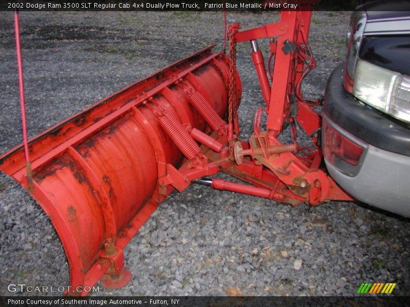 Patriot Blue Metallic / Mist Gray 2002 Dodge Ram 3500 SLT Regular Cab 4x4 Dually Plow Truck