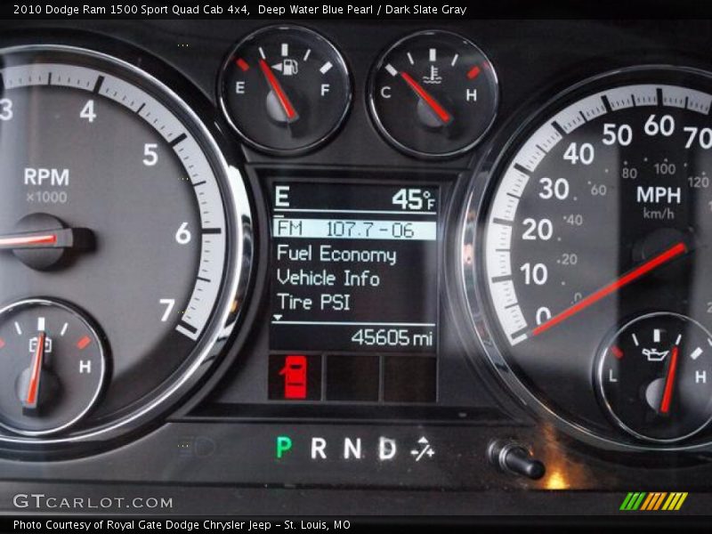 Deep Water Blue Pearl / Dark Slate Gray 2010 Dodge Ram 1500 Sport Quad Cab 4x4