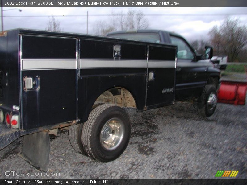 Patriot Blue Metallic / Mist Gray 2002 Dodge Ram 3500 SLT Regular Cab 4x4 Dually Plow Truck