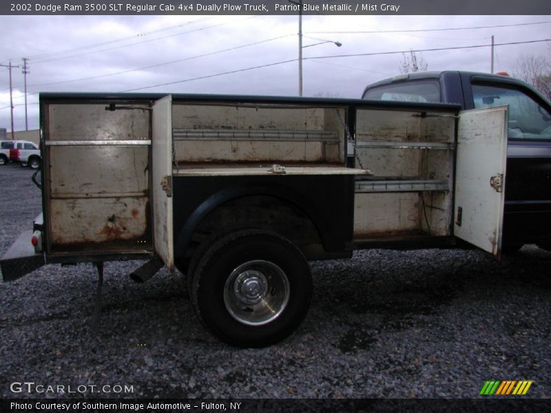 Patriot Blue Metallic / Mist Gray 2002 Dodge Ram 3500 SLT Regular Cab 4x4 Dually Plow Truck