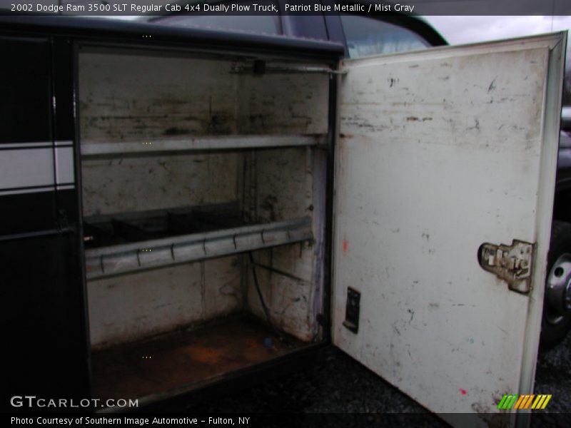 Patriot Blue Metallic / Mist Gray 2002 Dodge Ram 3500 SLT Regular Cab 4x4 Dually Plow Truck