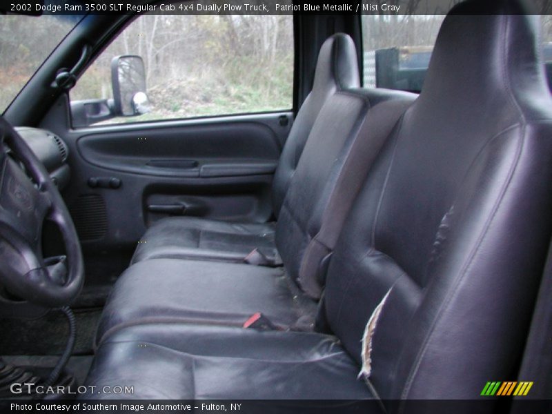 Patriot Blue Metallic / Mist Gray 2002 Dodge Ram 3500 SLT Regular Cab 4x4 Dually Plow Truck