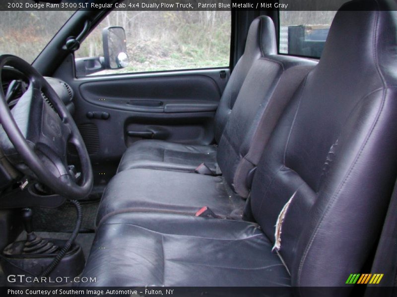 Patriot Blue Metallic / Mist Gray 2002 Dodge Ram 3500 SLT Regular Cab 4x4 Dually Plow Truck