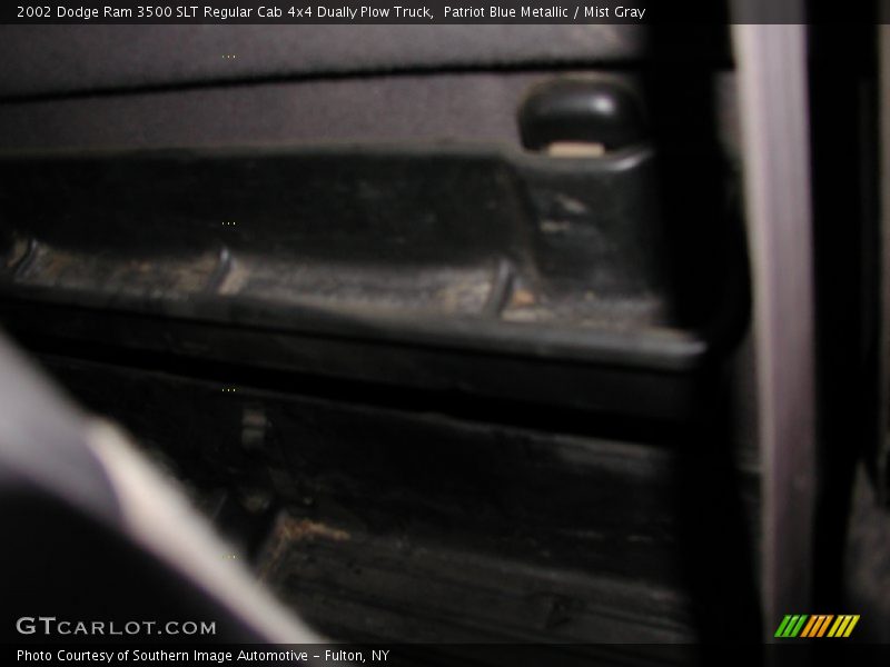 Patriot Blue Metallic / Mist Gray 2002 Dodge Ram 3500 SLT Regular Cab 4x4 Dually Plow Truck
