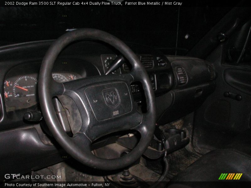 Patriot Blue Metallic / Mist Gray 2002 Dodge Ram 3500 SLT Regular Cab 4x4 Dually Plow Truck