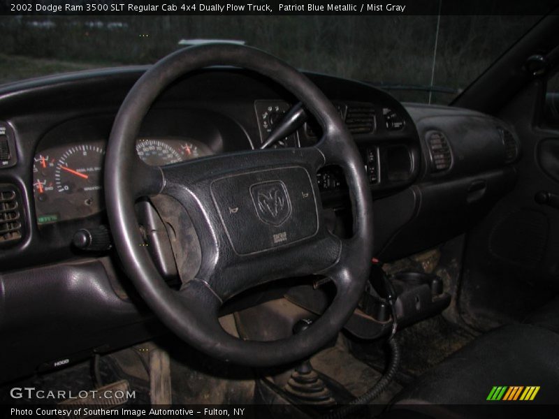 Patriot Blue Metallic / Mist Gray 2002 Dodge Ram 3500 SLT Regular Cab 4x4 Dually Plow Truck