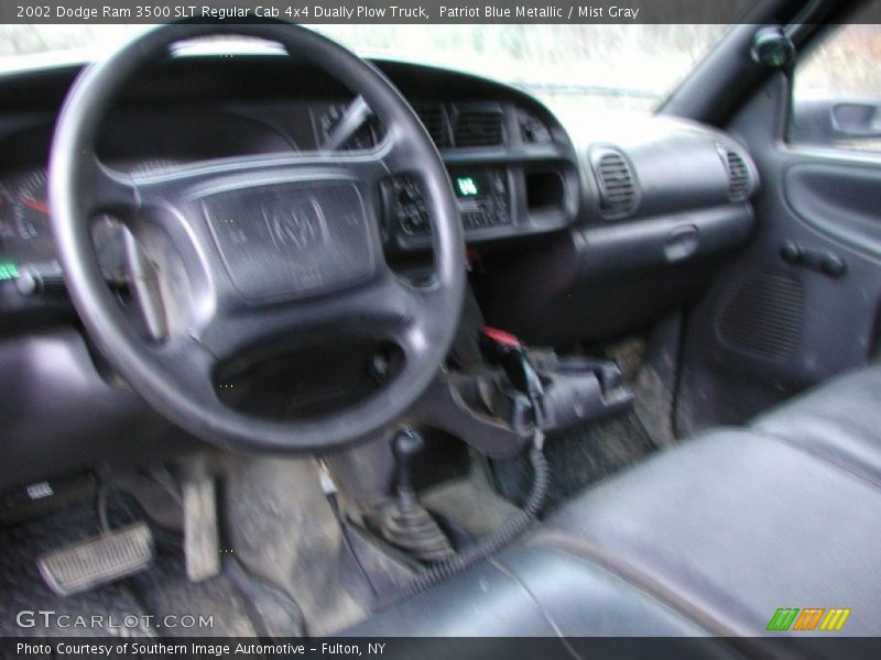 Patriot Blue Metallic / Mist Gray 2002 Dodge Ram 3500 SLT Regular Cab 4x4 Dually Plow Truck