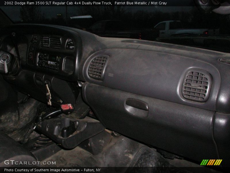 Patriot Blue Metallic / Mist Gray 2002 Dodge Ram 3500 SLT Regular Cab 4x4 Dually Plow Truck