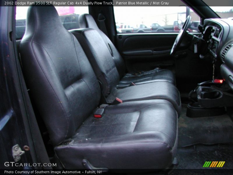 Patriot Blue Metallic / Mist Gray 2002 Dodge Ram 3500 SLT Regular Cab 4x4 Dually Plow Truck