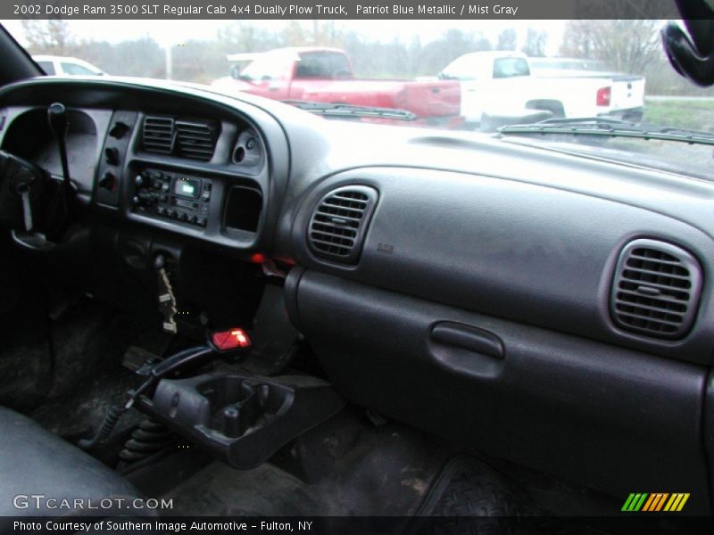 Patriot Blue Metallic / Mist Gray 2002 Dodge Ram 3500 SLT Regular Cab 4x4 Dually Plow Truck
