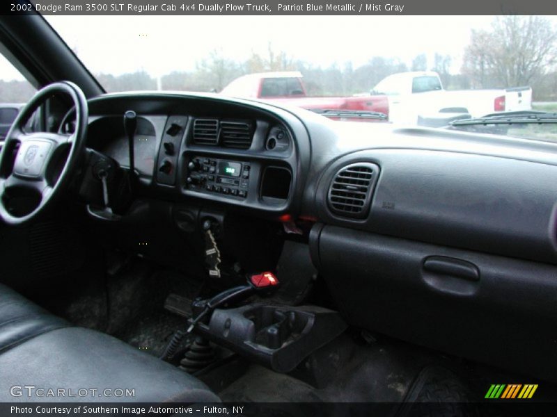 Patriot Blue Metallic / Mist Gray 2002 Dodge Ram 3500 SLT Regular Cab 4x4 Dually Plow Truck