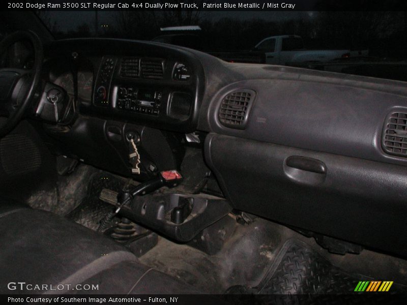 Patriot Blue Metallic / Mist Gray 2002 Dodge Ram 3500 SLT Regular Cab 4x4 Dually Plow Truck