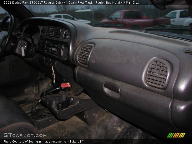 Patriot Blue Metallic / Mist Gray 2002 Dodge Ram 3500 SLT Regular Cab 4x4 Dually Plow Truck