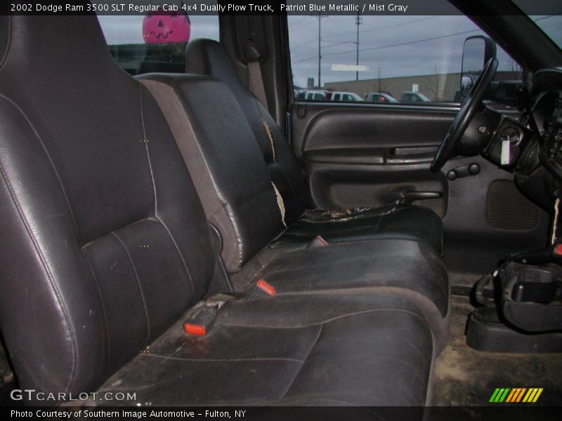 Patriot Blue Metallic / Mist Gray 2002 Dodge Ram 3500 SLT Regular Cab 4x4 Dually Plow Truck