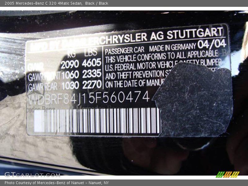 Black / Black 2005 Mercedes-Benz C 320 4Matic Sedan