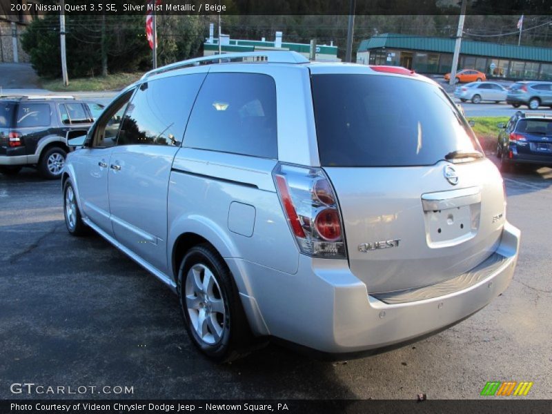 Silver Mist Metallic / Beige 2007 Nissan Quest 3.5 SE