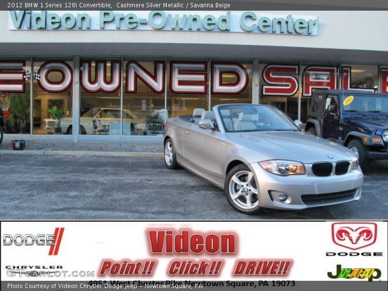 Cashmere Silver Metallic / Savanna Beige 2012 BMW 1 Series 128i Convertible