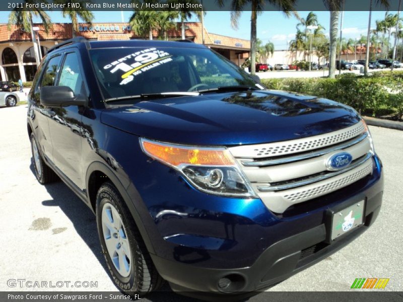 Kona Blue Metallic / Medium Light Stone 2011 Ford Explorer FWD