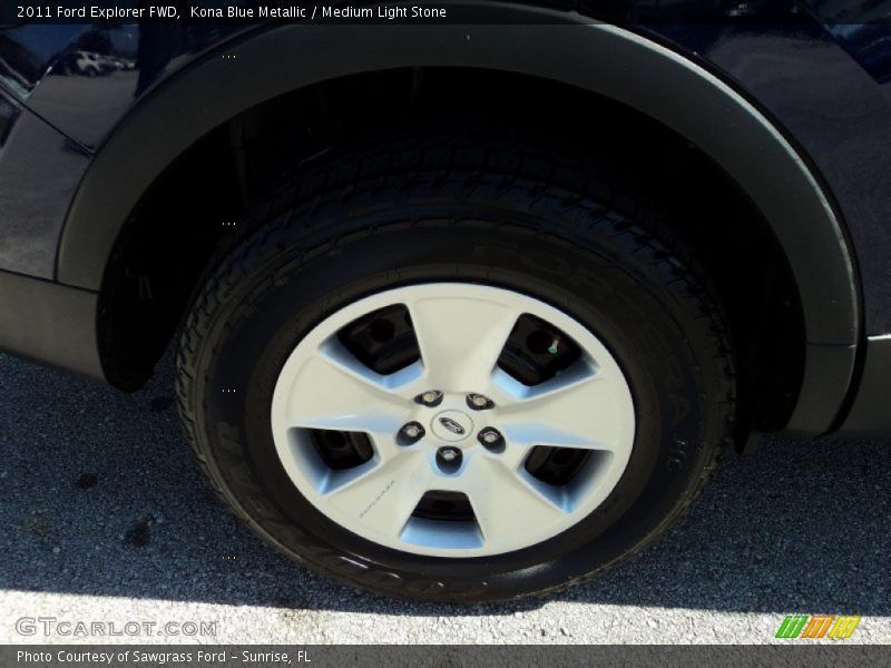 Kona Blue Metallic / Medium Light Stone 2011 Ford Explorer FWD