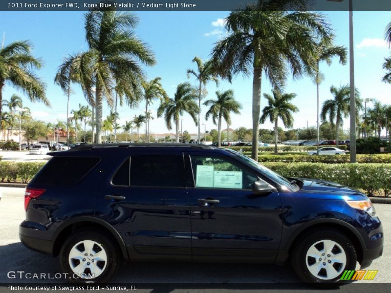 Kona Blue Metallic / Medium Light Stone 2011 Ford Explorer FWD