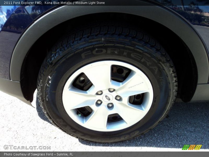 Kona Blue Metallic / Medium Light Stone 2011 Ford Explorer FWD