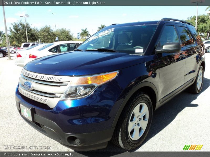 Kona Blue Metallic / Medium Light Stone 2011 Ford Explorer FWD