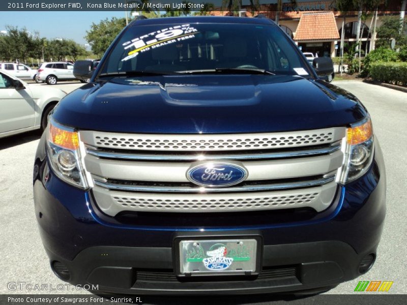 Kona Blue Metallic / Medium Light Stone 2011 Ford Explorer FWD