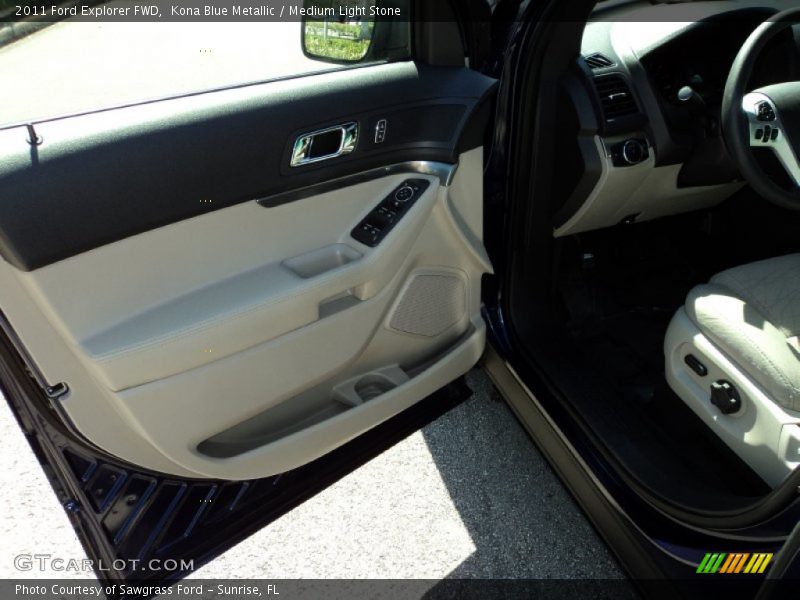 Kona Blue Metallic / Medium Light Stone 2011 Ford Explorer FWD