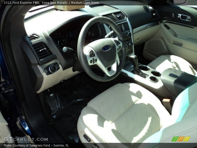 Kona Blue Metallic / Medium Light Stone 2011 Ford Explorer FWD
