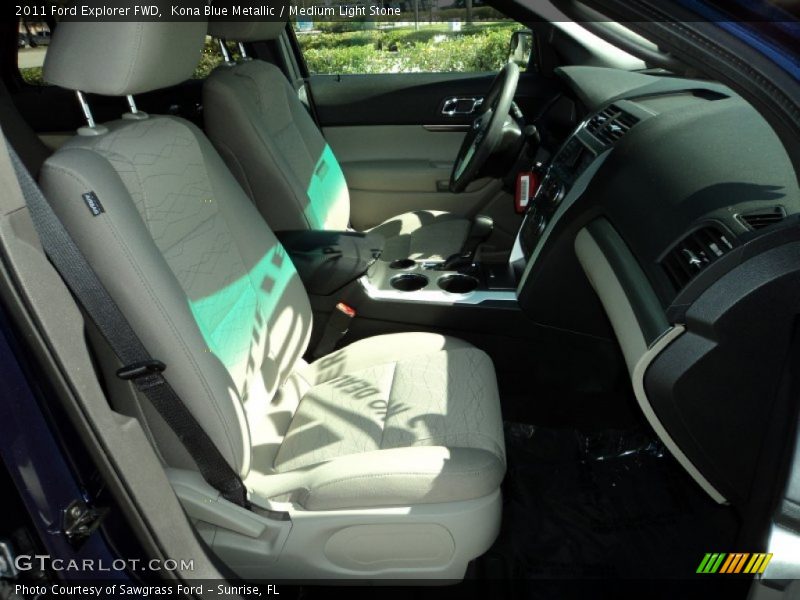 Kona Blue Metallic / Medium Light Stone 2011 Ford Explorer FWD