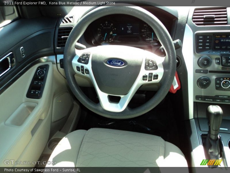 Kona Blue Metallic / Medium Light Stone 2011 Ford Explorer FWD