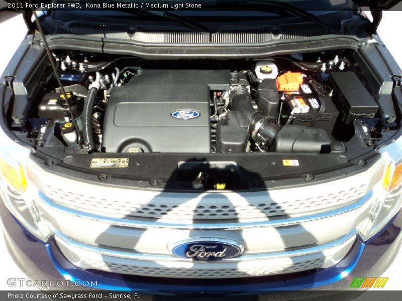 Kona Blue Metallic / Medium Light Stone 2011 Ford Explorer FWD
