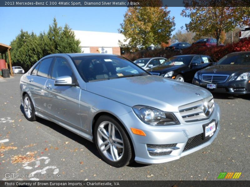 Diamond Silver Metallic / Black 2013 Mercedes-Benz C 300 4Matic Sport