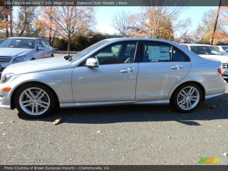 Diamond Silver Metallic / Black 2013 Mercedes-Benz C 300 4Matic Sport