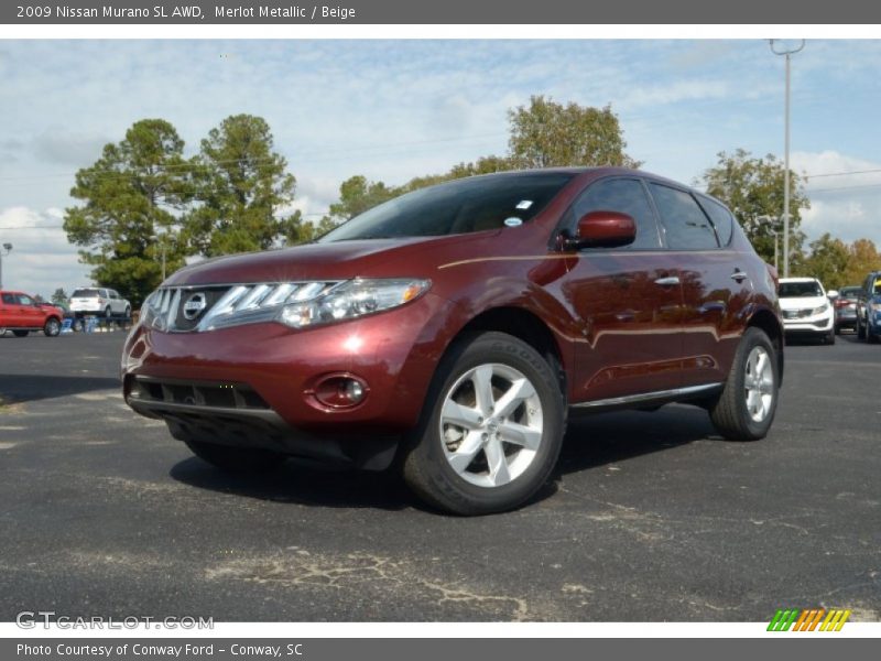 Merlot Metallic / Beige 2009 Nissan Murano SL AWD