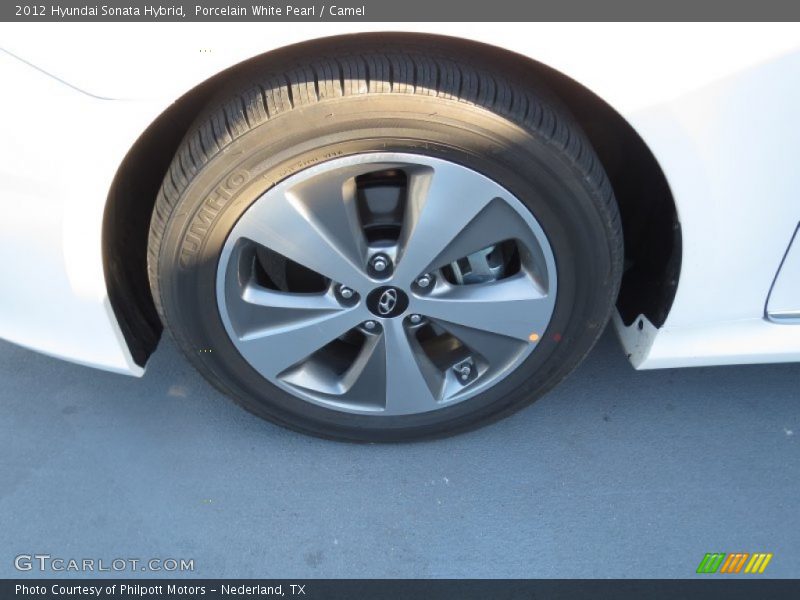 Porcelain White Pearl / Camel 2012 Hyundai Sonata Hybrid